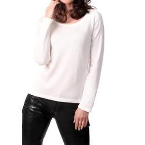 NEW ANGEL long sleeve scoop neck top in stone